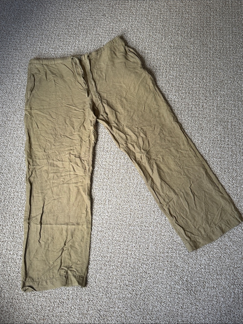 Liz Claiborne Petite Linen Rayon Pull-On Pants Khaki 6P